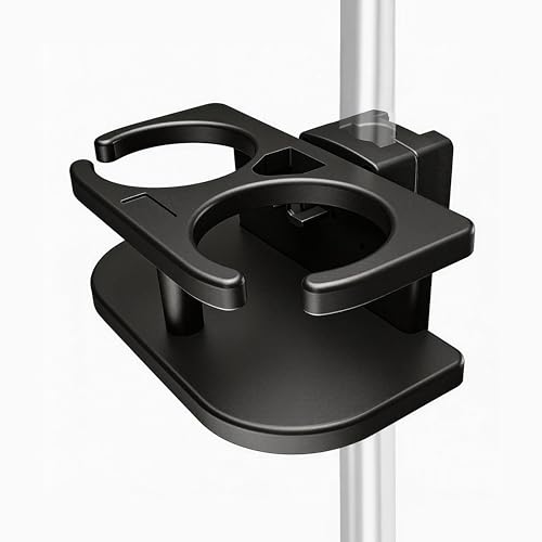 Marine Dual Cup Holder for 1-1/4" Square & 7/8-1" Round Pontoon Rails