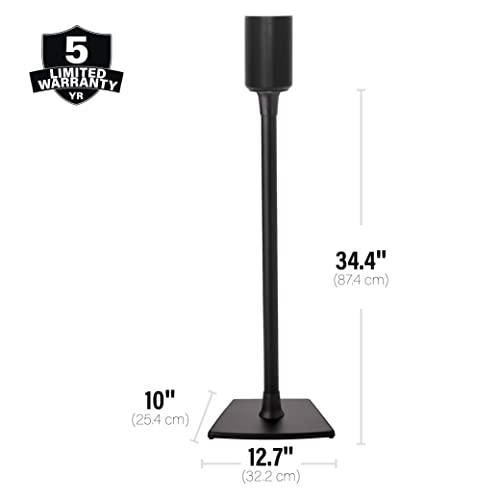 Sanus Speaker Stand For Sonos Era 100™ - Fixed Speaker Stand W/Easy 3 Step Install -Includes All Hardware, Carpet Spikes & Rubber Feet - Black #TOP4