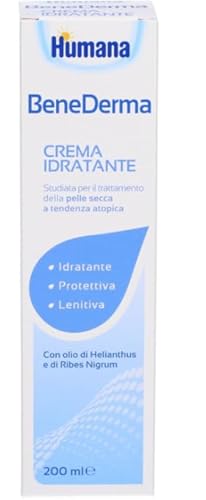 Humana, Benederma Crema Idratante per Pelle Secca e Sensibile, 200 ml, Dermatologicamente Testata