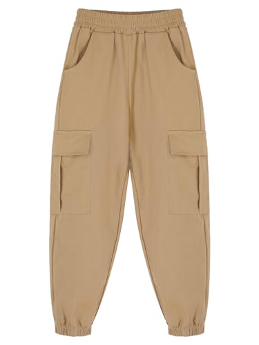 Kids Boys Cargo Pants Elastic Waist Jogging Hiking Camping Athletic Joggers Pants Casual Trousers Sweatpants3