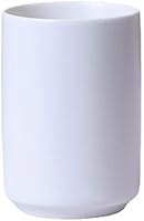 RabyLeo Minimalist Japanese Handleless Ceramic Mug - White Matte Tea Cup, Toothbrush Holder, 9.5oz Coffee Cup