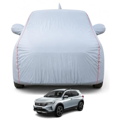 Image of Premium Car Cover for Honda's WRV 2022-2026 Models | Waterproof, UV & Dust Protection | Mirror & Antenna Pocket | Triple Stitched, Soft Inner Lining, Belt & Buckle (Dark Grey)