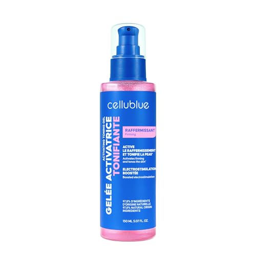 Gelée Conductrice Fermeté Cellublue pour Appareil EMS Électrostimulation - Tonifie et raffermit la peau grâce à la Caféine et Acide Hyaluronique qui hydrate et repulpe la peau.