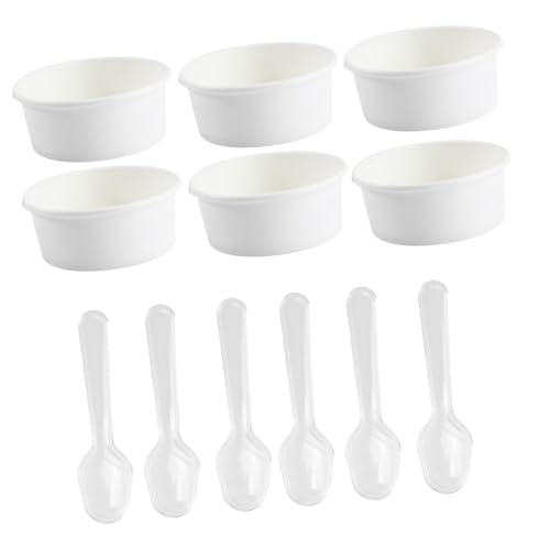 FUNNETOYU 50セット 使い捨て紙製デザートカップ アイスクリーム用プリン容器 フォアテイストミニボウル キッズパーティーや手作りスイーツに