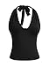 EMMIOL Women Halter Going Out Tops Sexy Deep V Neck Blackless Sleeveless Open Back Crop Tank Top Y2K Coquette Clothes