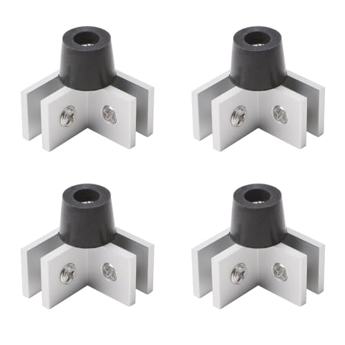 INCREWAY Wind Guard 4 Corners with Rubber Feet Aluminum Tempered Glass Connector Kit for Outdoor Gas Fire Pits
