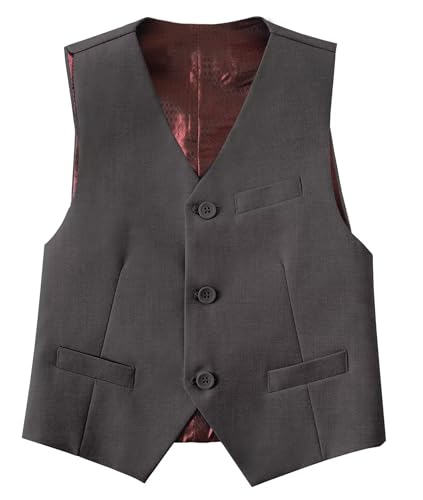 Boys Formal Suit Vest Slim Fit Vest Solid Dress for Toddler Kids Formal Wedding Outfit Size 2-14 Years2