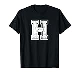 Letter H Uppercase Alphabet Initial School College Varsity T-Shirt