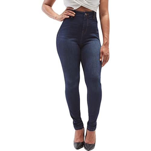 Dollhouse Womens Christina High Rise Dark Wash Skinny Jeans Blue 3/4 #TOP13