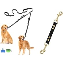 PetBonus No Tangle Double Dog Leash for Two Dogs and Waterproof Dog Collar Safety Clip