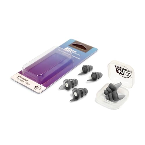 Image of MEE audio Universal High Fidelity 25db Flat Response Filtered Earplugs (Includes 3 Sizes - S /M /L, Gray)