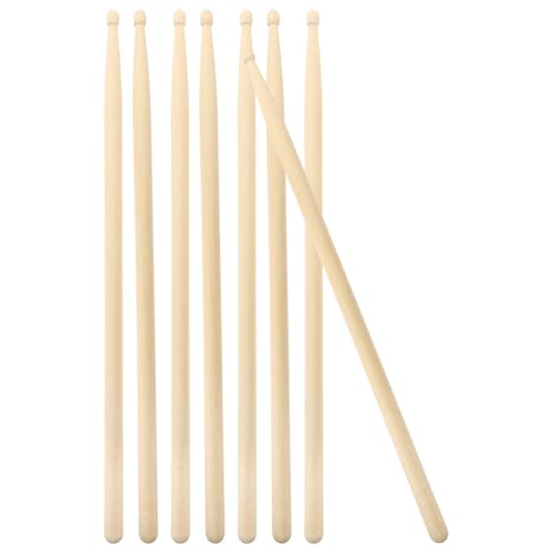 4 pares de baquetas de batería de arce tamaño 5A beige miniatura 1
