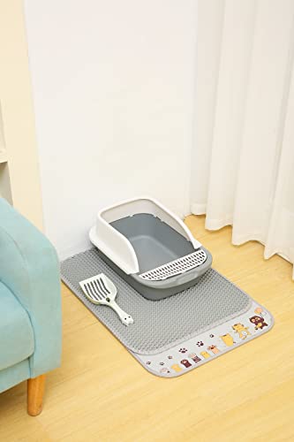 Mufhomse Cat Litter Mat, Litter Box Mat 18'X27' Xl Honeycomb Double Layer Trapping Litter Mat Waterproof Urine Proof Kitty Litter Mat Easy Clean Scatter Control #TOP4