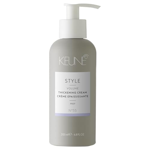 KEUNE Style Thickening Cream Heat-Activated Volume & Shine Styling Cream for Fine or Thin Hair Volumizing Blow Dry Protectant for Fuller Thicker-Looking Hair 6.8 Fl Oz
