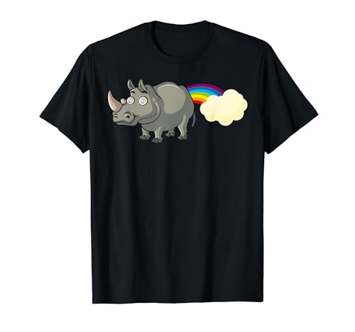 Rainbow Fart Rhino Unicorns T-Shirt: Colors Unicorn Funny