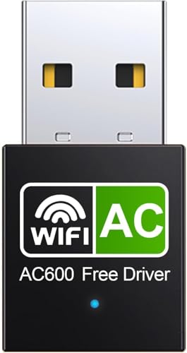 USB WiFi Adapter, 600Mbps Dual Band with 2.4G 5.8G Wireless Adapter, WPA3 Network Security, Mini WiFi AC Wireless Network for Desktop Laptop PC Support Windows 7/8/ 10, Carbon Black