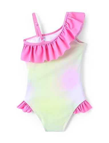 Image of My Litle Pony One Piece Swimsuit Pony Print Off-Shoulder Ruffle Summer Swimwear Beach Pool Kids, Pink, 2‑9 Years