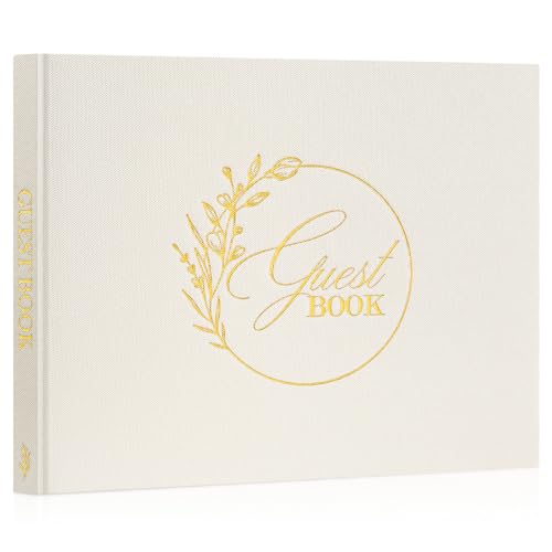 Lanpn Livro de visitas de casamento em branco, livro assinaturas casamento de linho, livros de assinaturas para casamentos, aniversário, batizados, aniversários, livro de recordações, álbum de
