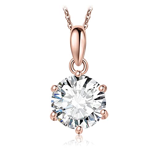 JewelryPalace Collar Plata Mujer 1.5ct Moissanita Corte Redonda, Solitario Colgante Clásico Oro...