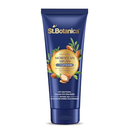St.Botanica Moroccan Argan Hair Conditioner, 50ml infused with Moroccan Argan Oil to Smoothen Dull & Dry Hair | Cruelty Free & Vegan | Paraben Free | No SLS/SLES
