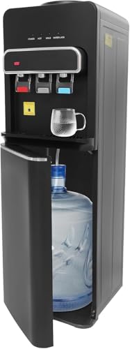 Bodenstehender Wasserspender mit Bodenbeladung Water Dispenser mit Trockenlaufschutz 550W 3-in-1 Kalt Heiß & Raumtemperatur Wasser 85-95 Heißwasserspender für Zuhause Büro Küche Schlafzimmer