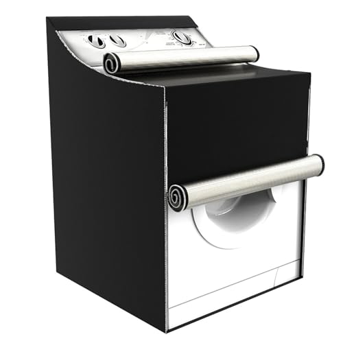 LGNRBVZ Washing Machine Cover for Frigidaire FFLE3900UW Top and Front Zipper Opening Design Dustproof UV Resistant Washer Protector Indoor Outdoor Use,Black
