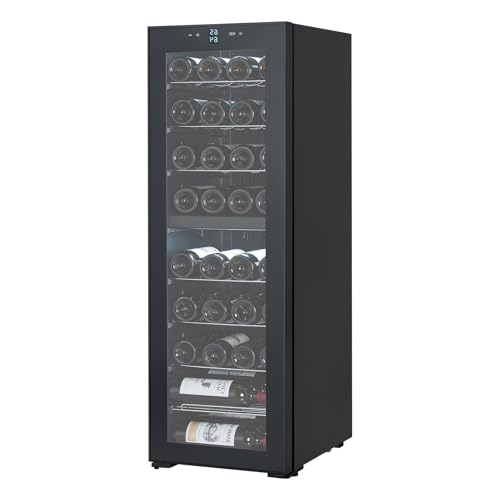 24 in. Freestanding Wine Cooler with Glass Door Black - 171 Bottle