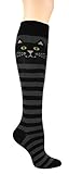Foot Traffic, Women's Cat Stripe Knee High, One Pair, Shoe Size 7-12