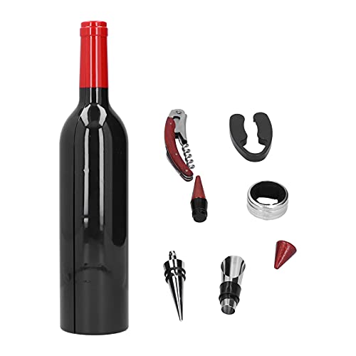Ensemble de bouchons d'ouvre-bouteille de vin, kit de bouchon de bouteille en aluminium pour verseur de vin, accès au bar 6 en 1 avec ouvre-bouteille en acier sans Sto pour la