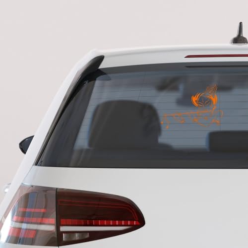 Image of KREEPO Pack of 2 Lord Krishna Religious Self-Adhesive Vinyl Car Decal Sticker for Exterior Use| Dashboard| Windshield (Orange)
