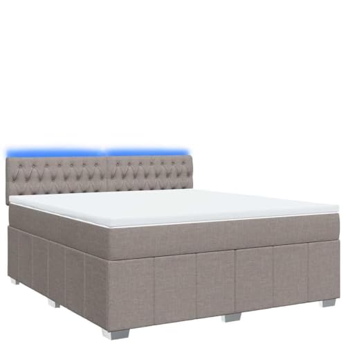Genérico Wenjingqi Cama Box Spring con colchón Tela Gris Taupe 180x200 cm, Gris Topo 3289458