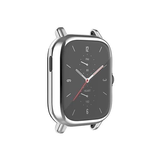 Image of Removable Screen Protector Watch Case Cover Compatible with Amazfit | Realme | Redmi Anti Scratch 360 Full Bumper Cover Shockproof Cases for Men and Women (Amazfit GTS 2 /GTS 2E /GTS 3 (Silver))