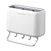 Jaugufiy Kitchen Utensil Wall Organizer Box,Tableware Wall Drainer Kitchen Utensil Rack Wall Mount with Hooks Cookware Cutlery Holder Knife Holder, Towel Rack, Flatware Slot(White)