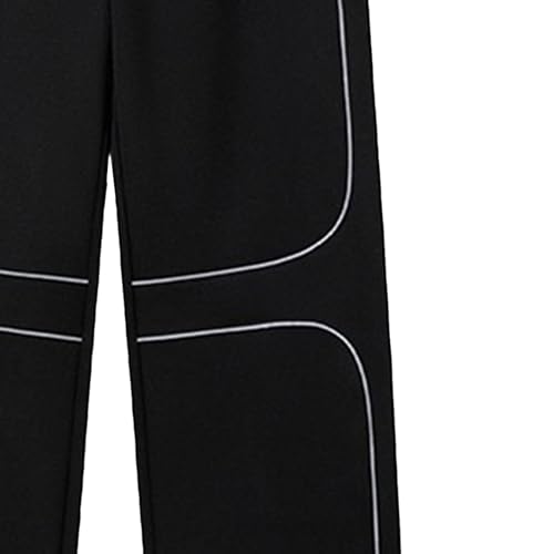 Men's Contrast Piping Sport Pants Stripe Drawstring Straight Leg Sweatpants Baggy Y2K Oversized Track Pants4