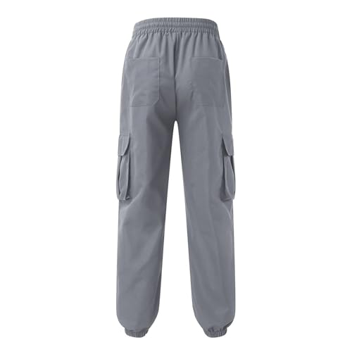 Mens Cargo Jogger Pants Cotton Casual Pants Elastic Waist Drawstring Pockets Regular Fit Work Trousers Lightweight3