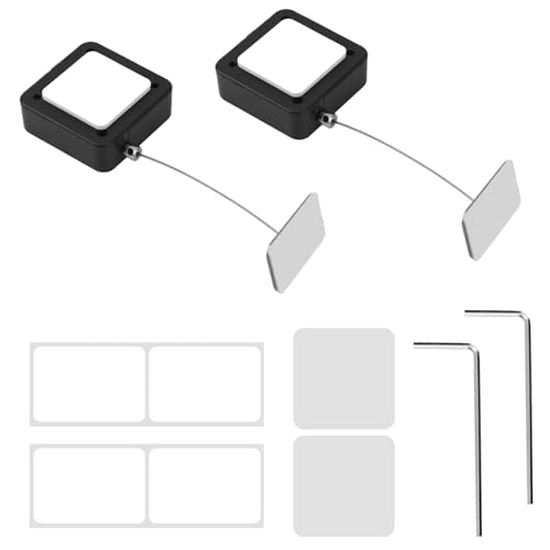 2 Stück Einziehbares Fernbedienungs Halteschloss, 2m Verstellbar TV Fernbedienung Leine für Spielecontroller Tablets Ausstellungsraum Büro und Heimgebrauch