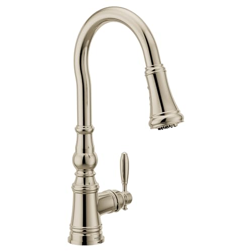 Moen Polished Nickel Weymouth 3-in-1 Water Filtration One-Handle Pulldown Kitchen Faucet, Water Filter for Sink Faucet Sold Separately, FS73004NL