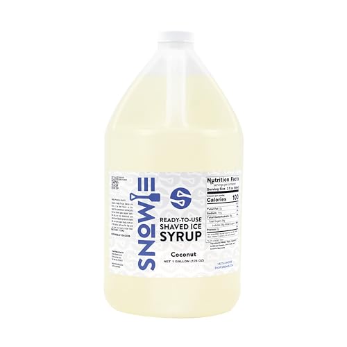 SNOWIE - Shaved Ice Snow Cone Ready to Use Syrup - Gallon (Flavor: Coconut)