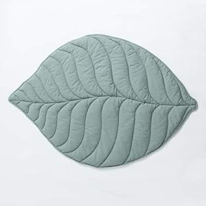 BBAUER Vloerkleed Nordic Leaf tapijt zachte katoenen vloermat tapijten baby kinderen slaapkamer kinderkamer decor tapijt deken woonkamer (kleur: groen)