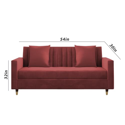 Image of Casaliving Garcia 3+2+1 Seater Sofa Set for Living Room (Maroon Colour) Premium Fabric Sofa
