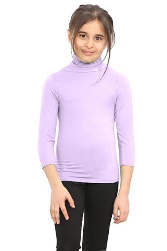 T-shirt polo lilas filles Janisramone à manches longues en coton extensible