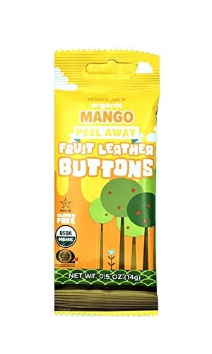 Trader Joe's New Peel Away Botones de cuero orgánico de frutas de 0.5 oz (mango, paquete de 3)