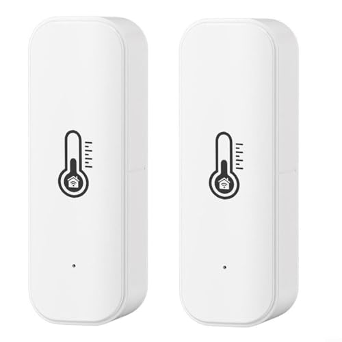 Luftfeuchtigkeitstemperatur-Monitor, intelligente Temperaturwarnungen und Feuchtigkeits-Überwachungssensor mit Fernüberwachung, Benachrichtigung, hochpräzises Innenthermometer für TUYA-App (2 x WLAN)