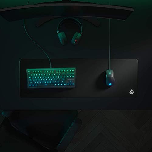 SteelSeries QcK Gaming Surface - XL Stitched Edge Cloth - Extra Durable - Sized to Cover Desks, Classic Black