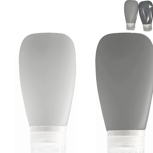 Travel Bottles for Toiletries - TSA Approved Travel Size Containers 3 oz Leak Proof Refillable tubes for Shampoo & Conditioner, Other liquids (Black & Gray)