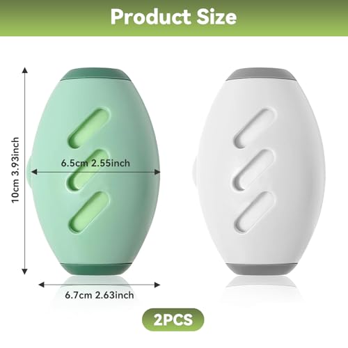 xolear 2 Stück Wiederverwendbare Fusselrolle, Waschbare Klebrige Gel Fusselrolle Ball, Tierhaarentferner Fusselrollen, Kompakt Tragbar Fusselroller für Tierhaare Kleidung Haare Staub (Grün, Weiß)
