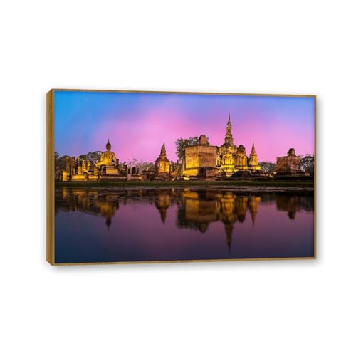 Image sur Toile Ville de Nuit 90x60cm pour peinture decoration murale salon