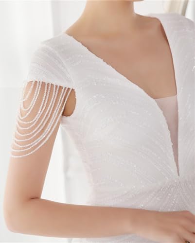 Image of houstil Formal Dresses for Women Sequin 1920s Full Length Evening Party Gown Great Gatsby Cocktail Wedding Dress