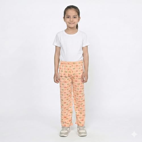 Image of indi weaves Regular Fit Pure Cotton Pajama Pants with All Over Print for Girls (Multicolor Designs)(Pack of 4)