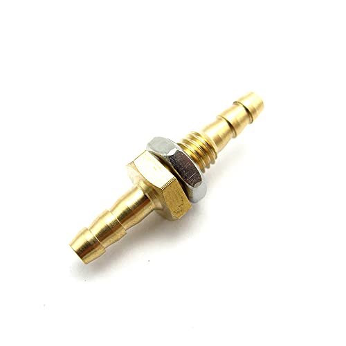 ezqnirk 4mm Hose Barb Equal Bulkhead Brass Barbed Tube Pipe Fitting Coupler Adapter for Fuel Gas Water